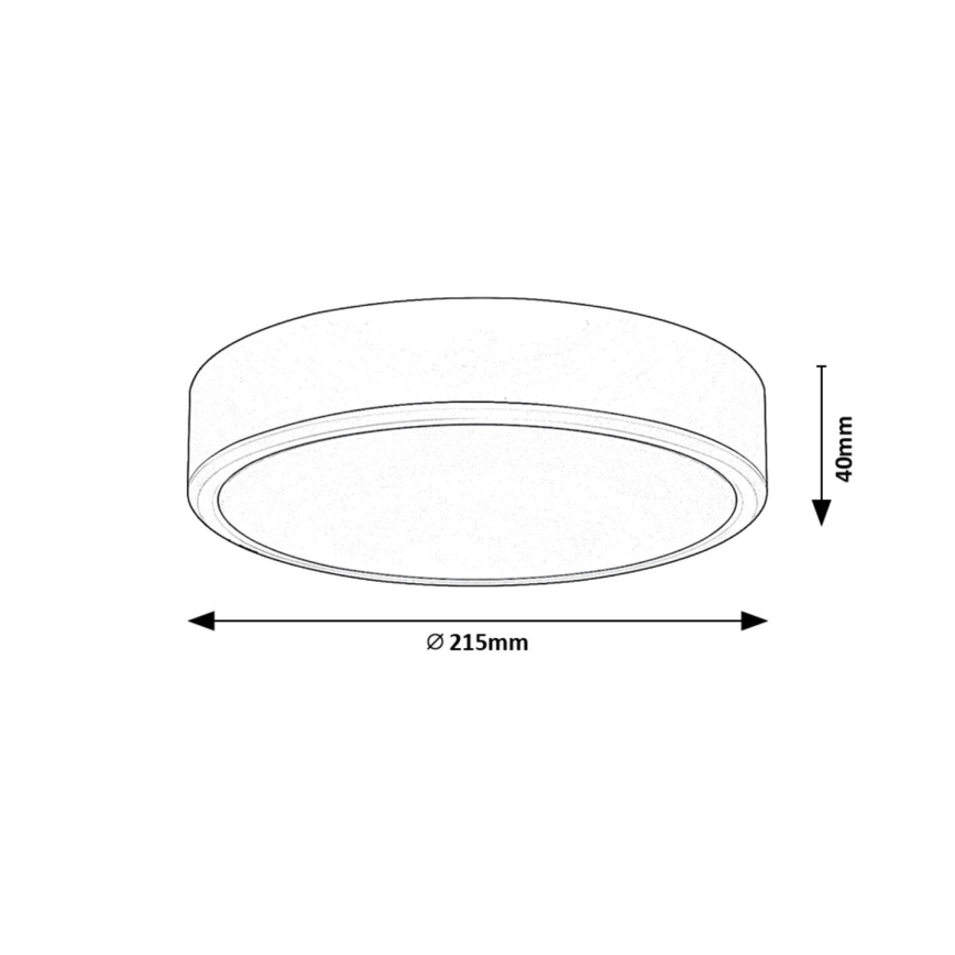 Rabalux - LED loftlampe LED/22W/230V 3000/4000/6000K diameter 21 cm sort