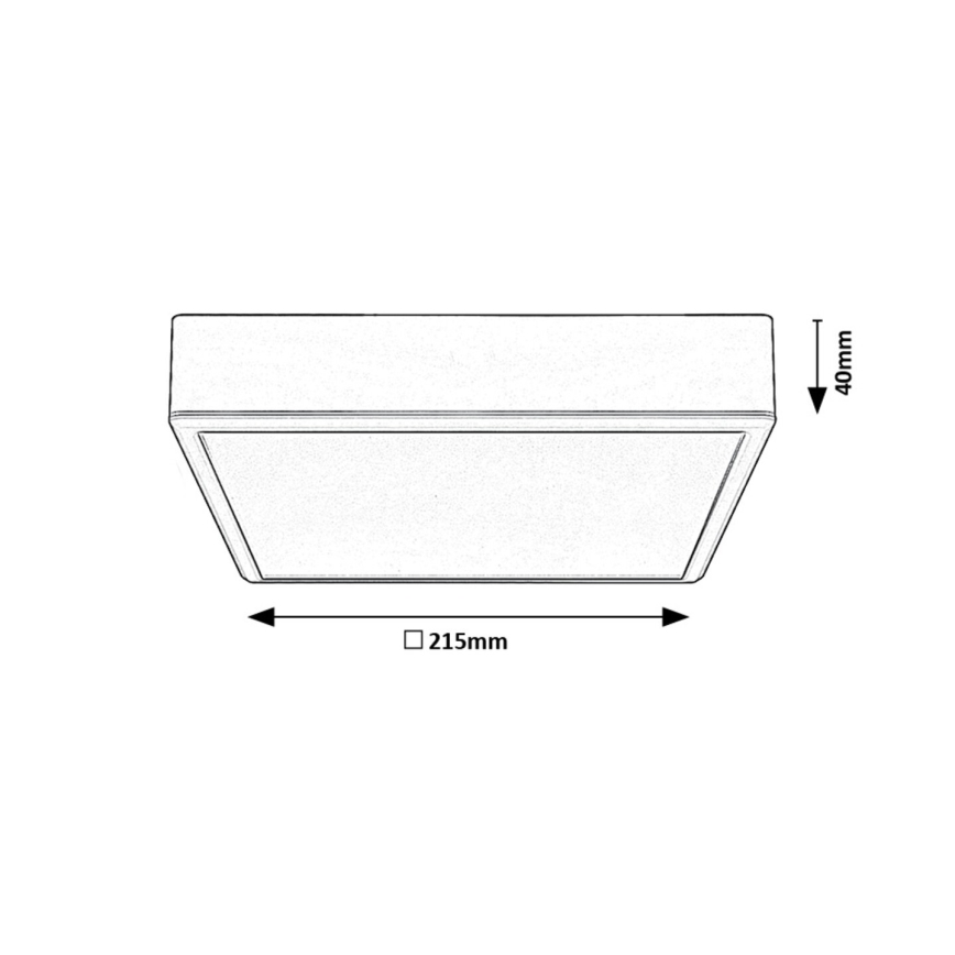 Rabalux - LED loftlampe LED/22W/230V 3000/4000/6000K 21x21 cm sort