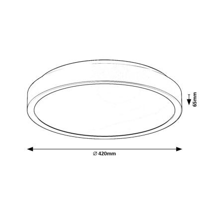 Rabalux - LED loftlampe til badeværelse LED/48W/230V IP44 4000K diameter 42 cm sort