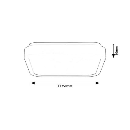 Rabalux - LED loftlampe til badeværelse LED/18W/230V IP44 4000K 25x25 cm sort