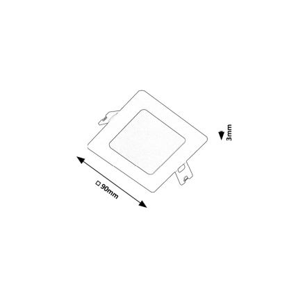 Rabalux - LED indbygningslampe LED/3W/230V 9x9 cm sort