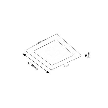 Rabalux - LED indbygningslampe LED/6W/230V 12x12 cm sort