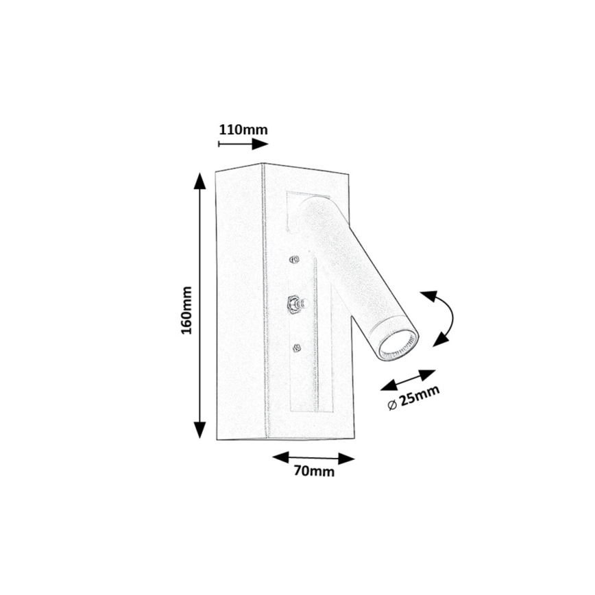Rabalux - LED vægspot LED/4W/230V sort