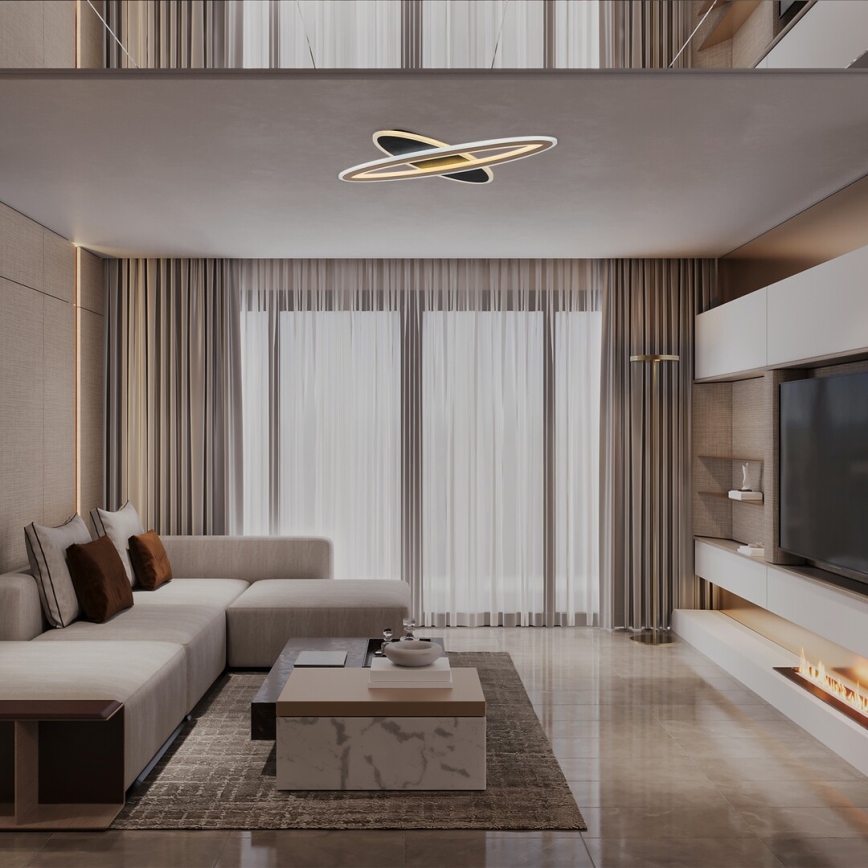 Rabalux - LED dæmpbar loftlampe LED/70W/230V 3000/4000/6000K sort + fjernbetjening Ø 70 cm