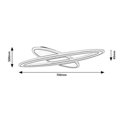 Rabalux - LED loftlampe dæmpbar LED/70W/230V 3000/4000/6000K sort + fjernbetjening