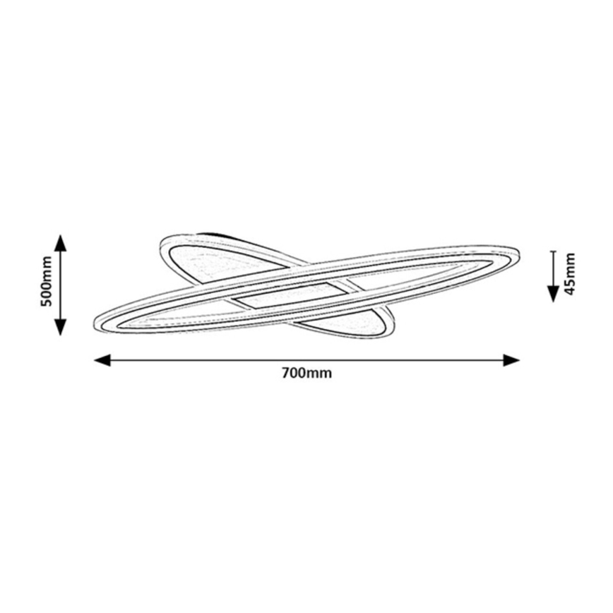 Rabalux - LED loftlampe dæmpbar LED/70W/230V 3000/4000/6000K sort + fjernbetjening