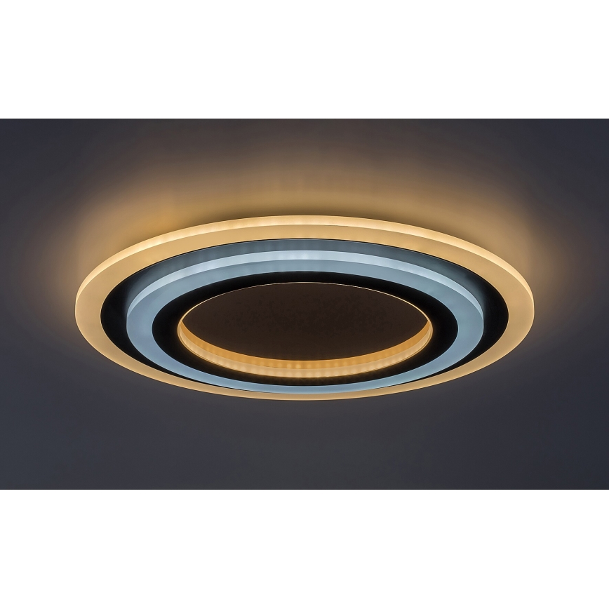 Rabalux - LED-dæmpbar loftlampe LED/56W/230V 3000/4000/6000K mat krom/sort + fjernbetjening Ø 45 cm