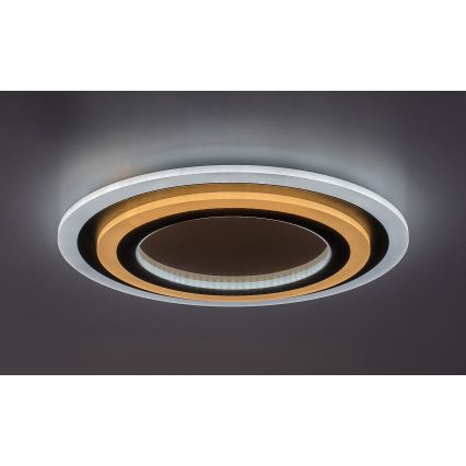 Rabalux - LED-dæmpbar loftlampe LED/56W/230V 3000/4000/6000K mat krom/sort + fjernbetjening Ø 45 cm