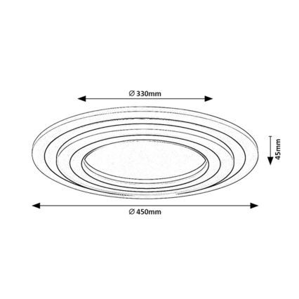 Rabalux - LED-dæmpbar loftlampe LED/56W/230V 3000/4000/6000K mat krom/sort + fjernbetjening Ø 45 cm