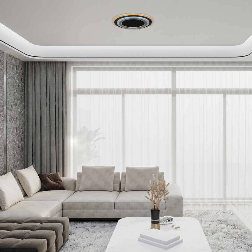Rabalux - LED loftlampe dæmpbar LED/56W/230V 3000/4000/6000K sort + fjernbetjening