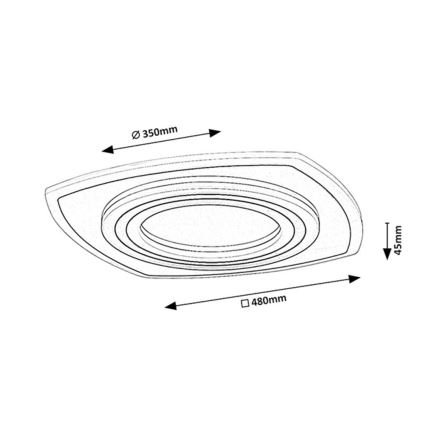 Rabalux - LED dæmpbar loftlampe LED/60W/230V 3000/4000/6000K mat krom/sort + fjernbetjening 48x48 cm