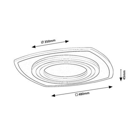 Rabalux - LED-dæmpbar loftlampe LED/60W/230V 3000/4000/6000K mat krom + fjernbetjening 48x48 cm