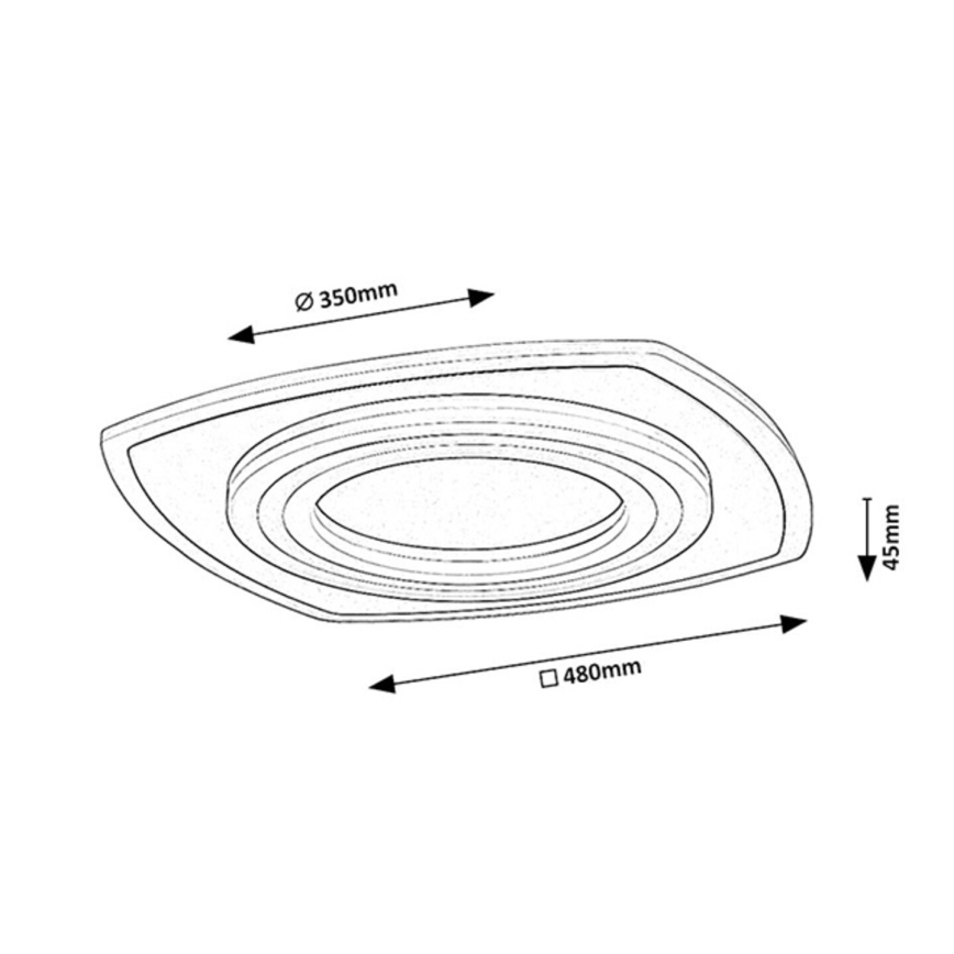 Rabalux - LED-dæmpbar loftlampe LED/60W/230V 3000/4000/6000K mat krom + fjernbetjening 48x48 cm