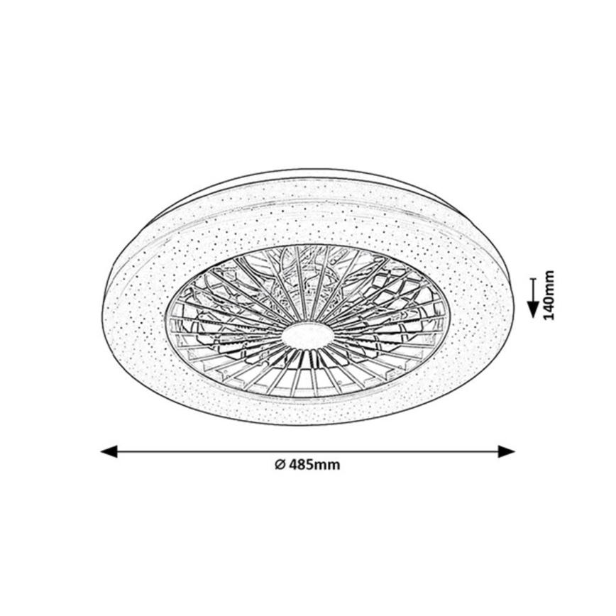 Rabalux - LED Loftlampe med ventilator dæmpbar LED/48W/230V 3000-6500K + fjernbetjening
