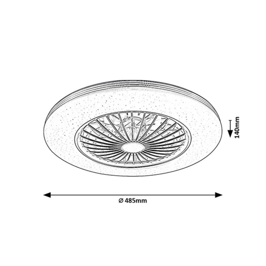 Rabalux - LED Loftlampe med ventilator dæmpbar LED/48W/230V 3000-6500K + fjernbetjening