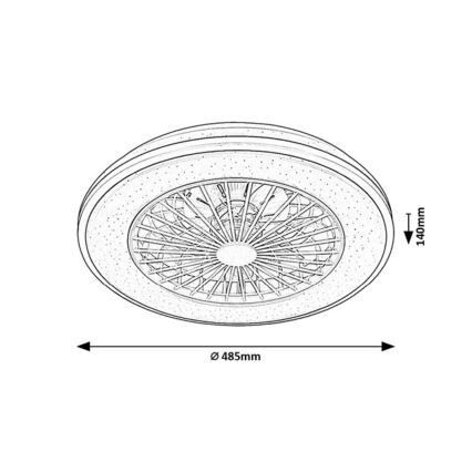 Rabalux - LED dæmpbar loftlampe med ventilator LED/48W/230V 3000-6500K + fjernbetjening