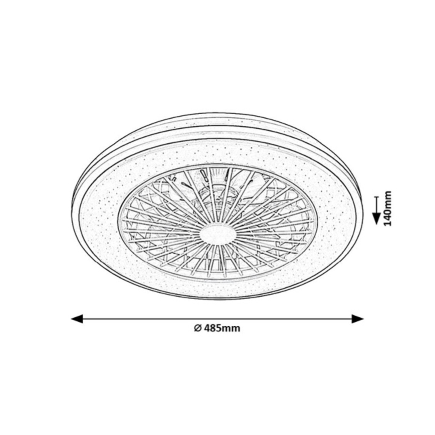 Rabalux - LED dæmpbar loftlampe med ventilator LED/48W/230V 3000-6500K + fjernbetjening