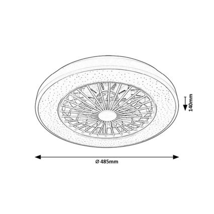 Rabalux - LED Loftlampe med ventilator dæmpbar LED/48W/230V 3000-6500K + fjernbetjening