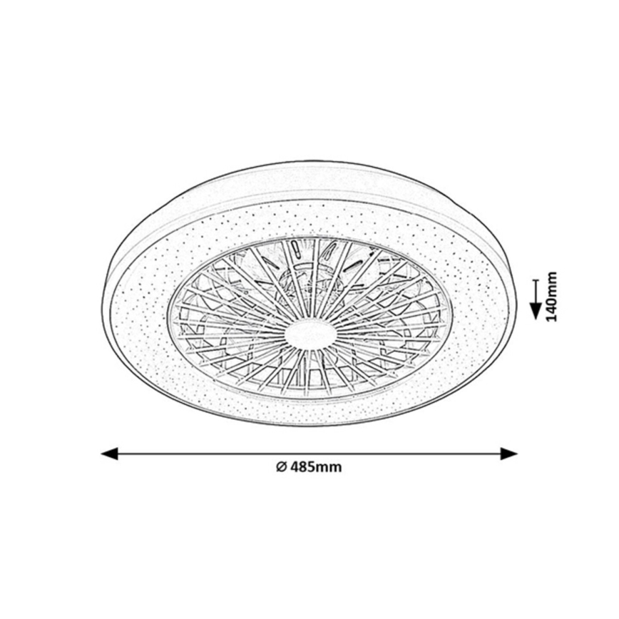 Rabalux - LED Loftlampe med ventilator dæmpbar LED/48W/230V 3000-6500K + fjernbetjening