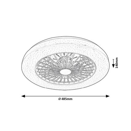 Rabalux - LED loftlampe med RGB-farver og ventilator dæmpbar LED/48W/230V 3000-6500K + fjernbetjening