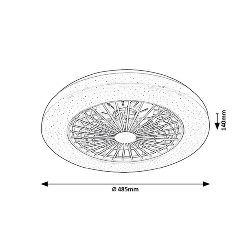 Rabalux - LED loftlampe med RGB-farver og ventilator dæmpbar LED/48W/230V 3000-6500K + fjernbetjening
