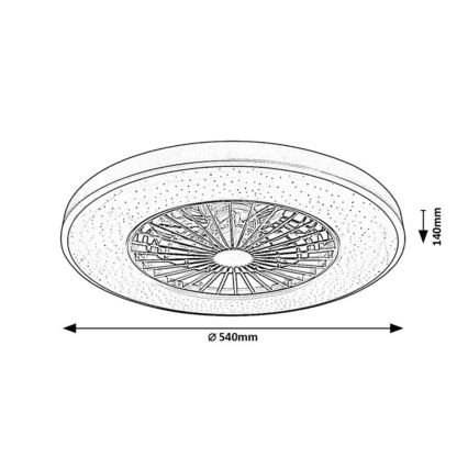 Rabalux - LED Loftlampe med ventilator dæmpbar LED/72W/230V 3000-6500K + fjernbetjening