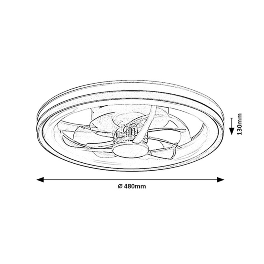 Rabalux - LED Loftlampe med ventilator dæmpbar LED/40W/230V 3000/4000/6000K Wi-Fi + fjernbetjening