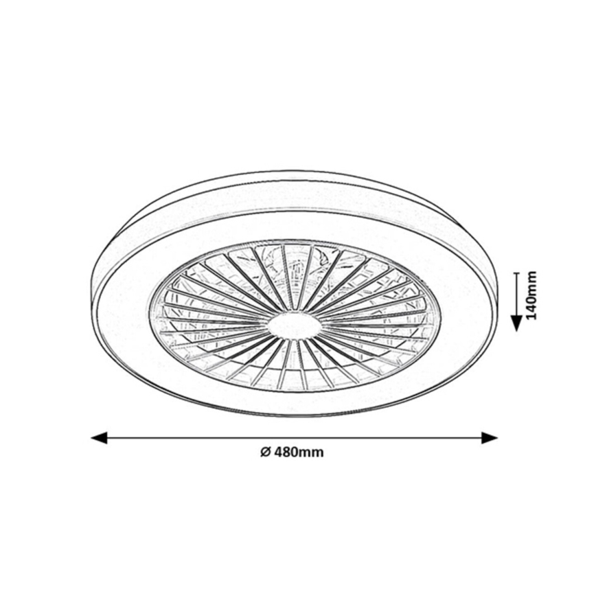 Rabalux - LED Loftlampe med ventilator dæmpbar LED/40W/230V 3000/4000/6000K Wi-Fi + fjernbetjening