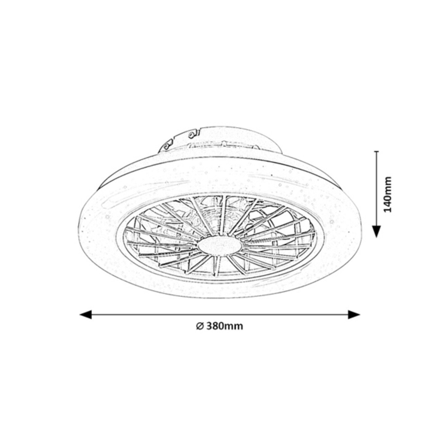 Rabalux - Dæmpbar LED-loftlampe med ventilator LED/24W/230V 3000-6500K + fjernbetjening