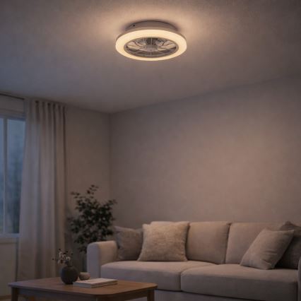 Rabalux - LED Dæmpbar loftlampe med ventilator LED/24W/230V 3000-6500K + fjernbetjening