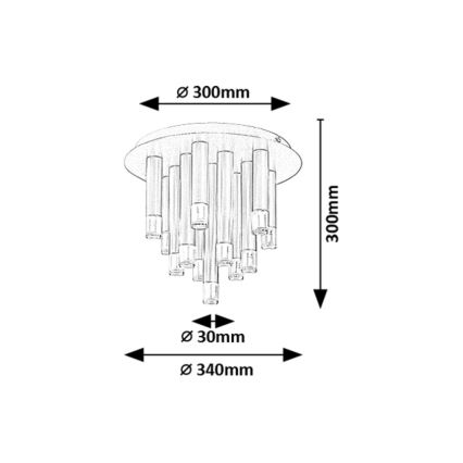 Rabalux - Loftlampe 13xG9/5W/230V sort