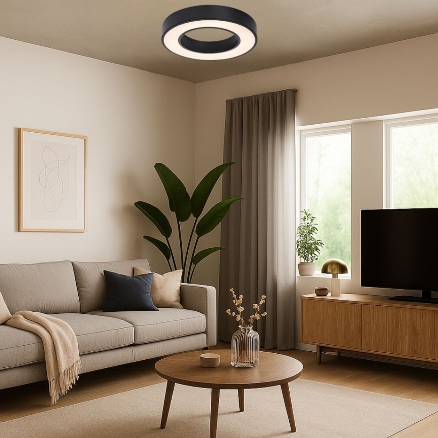 Rabalux - LED-loftlampe LED/24W/230V 3000/4000/6500K Ø 40 cm sort