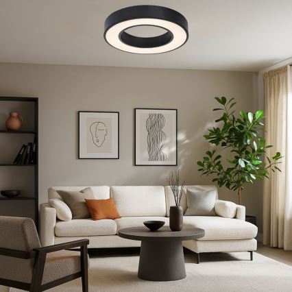 Rabalux - LED-dæmpbar loftlampe LED/45W/230V 3000-6500K Ø 60 cm sort + fjernbetjening