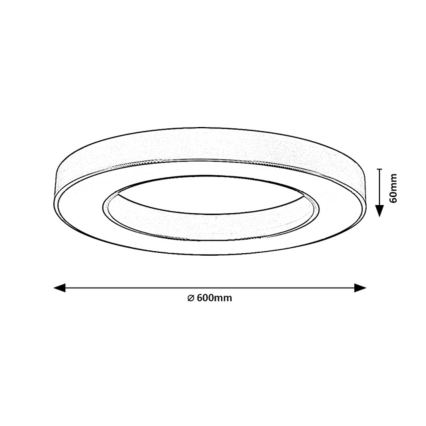 Rabalux - LED-dæmpbar loftlampe LED/45W/230V 3000-6500K Ø 60 cm sort + fjernbetjening