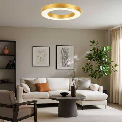 Rabalux - Dæmpbar LED-loftlampe LED/45W/230V 3000-6500K Ø 60 cm, guld, inkl. fjernbetjening