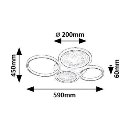 Rabalux - LED loftlampe dæmpbar LED/40W/230V 3000-6500K + fjernbetjening