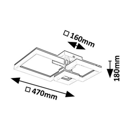 Rabalux - LED loftlampe LED/22W/230V 3000/4000/6500K sort