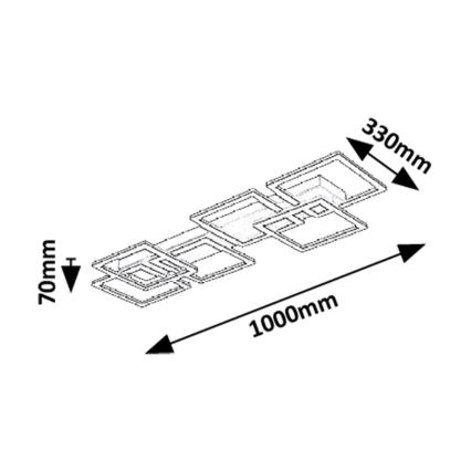 Rabalux - LED dæmpbar loftlampe LED/40W/230V 3000-6500K 33x100 cm + fjernbetjening