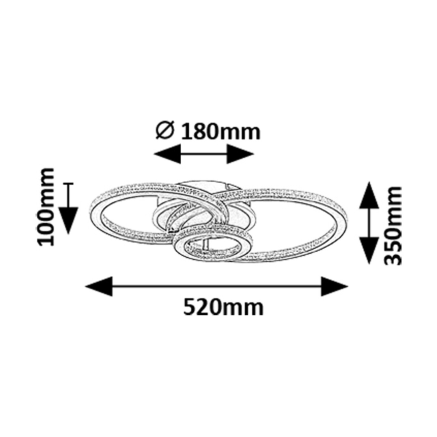 Rabalux - LED dæmpbar loftlampe LED/40W/230V 3000-6500K + fjernbetjening 35x52 cm
