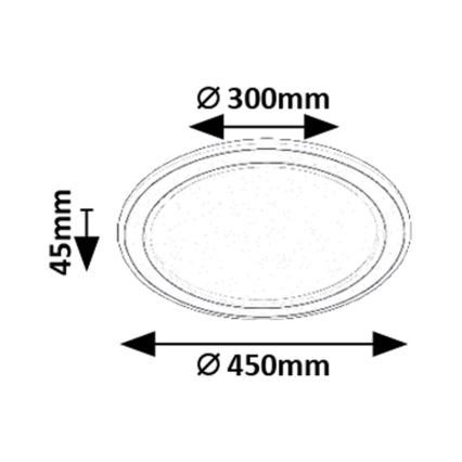 Rabalux - LED loftlampe dæmpbar RGB-farver LED/22W/230V 3000-6500K + fjernbetjening