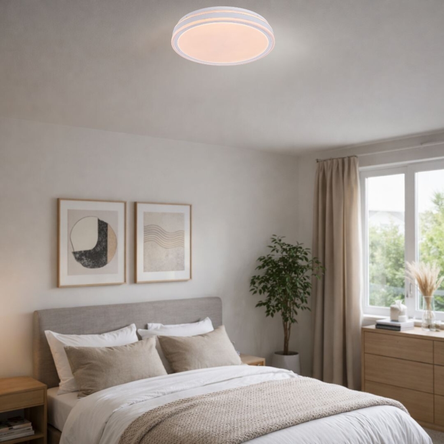 Rabalux - LED dæmpbar loftlampe LED/23W/230V 3000-6500K Ø 38,5 cm hvid + fjernbetjening