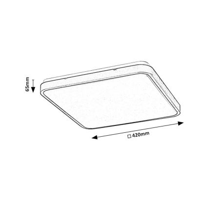 Rabalux - LED loftlampe til badeværelse dæmpbar LED/36W/230V 3000-6000K IP44 42x42 cm hvid + fjernbetjening