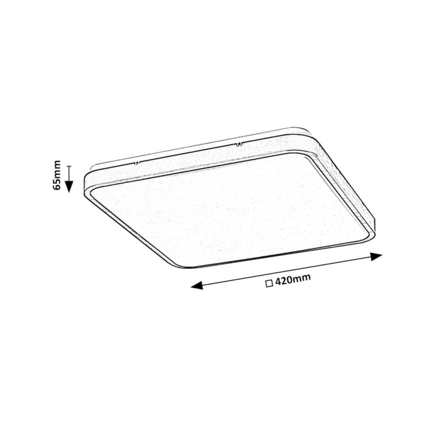 Rabalux - LED loftlampe til badeværelse dæmpbar LED/36W/230V 3000-6000K IP44 42x42 cm hvid + fjernbetjening