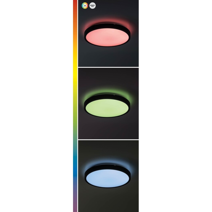 Rabalux - LED loftlampe til badeværelse m. RGB-farver dæmpbar LED/36W/230V 3000-6000K Wi-Fi Tuya IP44 diameter 42 cm hvid + fjernbetjening