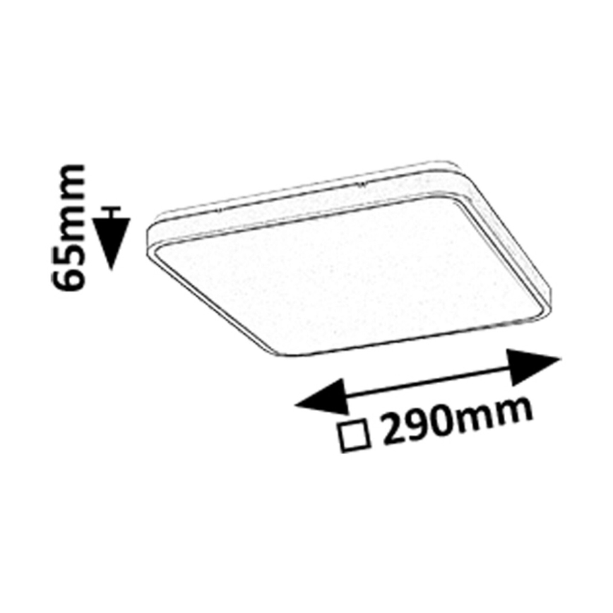 Rabalux - LED loftlampe til badeværelse LED/24W/230V 3000/4000/6000K IP44 29x29 cm sort