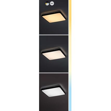 Rabalux - LED loftlampe til badeværelse LED/36W/230V 3000/4000/6000K IP44 42x42 cm sort