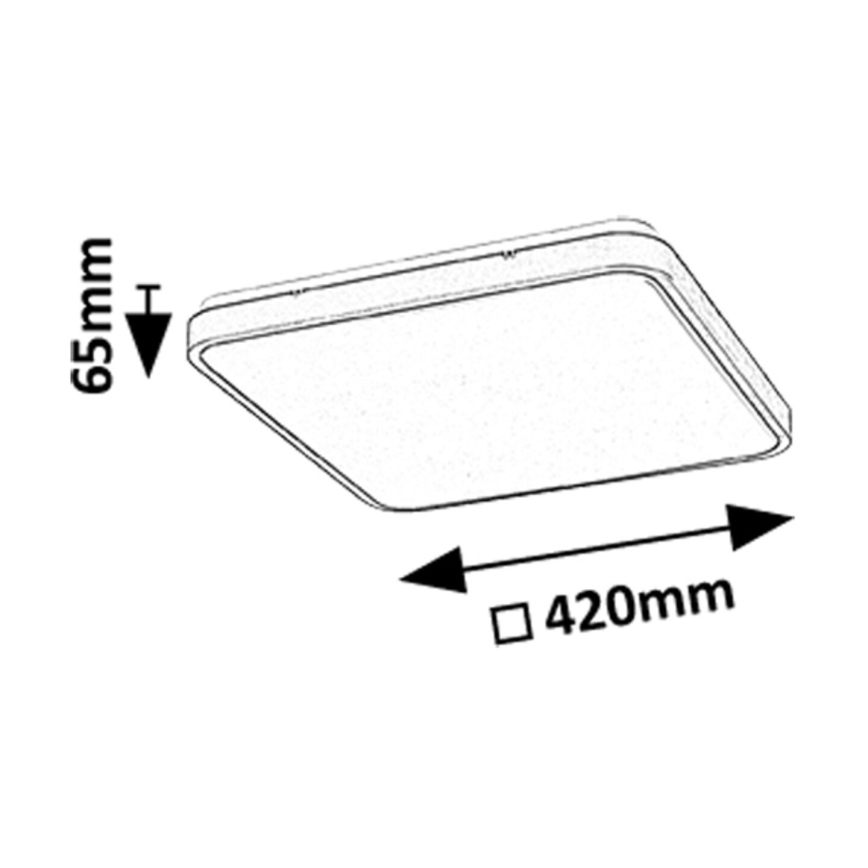 Rabalux - LED loftlampe til badeværelse LED/36W/230V 3000/4000/6000K IP44 42x42 cm sort