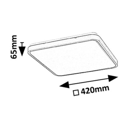 Rabalux - LED loftlampe til badeværelse dæmpbar LED/36W/230V 3000-6000K IP44 42x42 cm sort + fjernbetjening