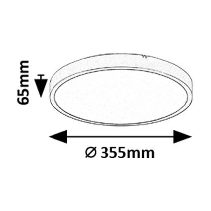 Rabalux - LED loftlampe til badeværelse LED/24W/230V 3000/4000/6000K IP44 diameter 35,5 cm sort