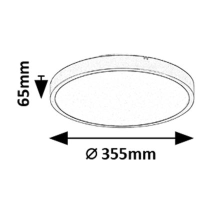 Rabalux - LED loftlampe til badeværelse dæmpbar LED/24W/230V 3000-6000K IP44 diameter 35,5 cm sort + fjernbetjening